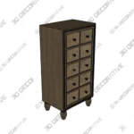 Traditional Solid Wood Storage Chest with 7 Drawers for Bedroom 3D Models