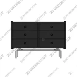 Ultra Modern Horizontal Double Dresser Solid Wood Chest - 3D Decorative Ultra Modern Horizontal Double Dresser Solid Wood Chest 3D Decorative