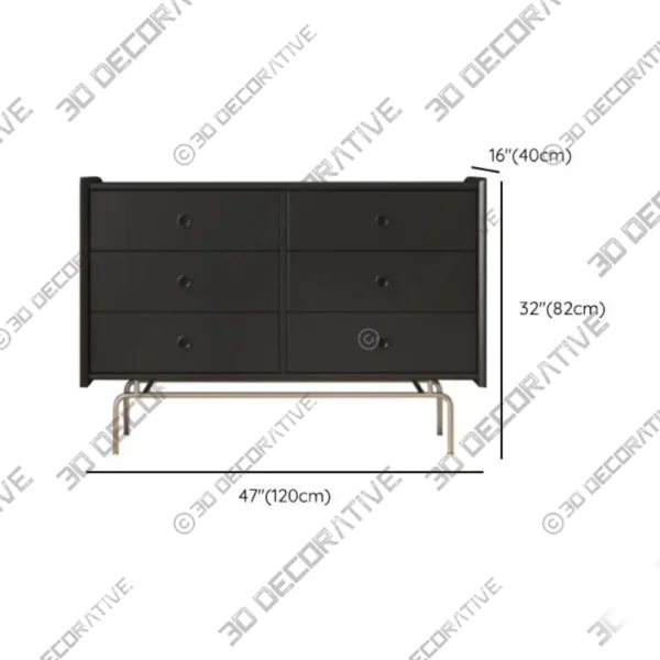 Ultra Modern Horizontal Double Dresser Solid Wood Chest