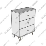 White Contemporary Chest Wooden Storage Dresser for Bedroom - 3D Models White Contemporary Chest Wooden Storage Dresser for Bedroom 3D Models