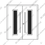 White Double Steel Doors Nova Inox S1 Modern Set - 3D Decorative White Double Steel Doors Nova Inox S1 Modern Set 3D Decorative