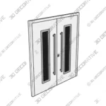 White Double Steel Doors Nova Inox S1 Modern Set - 3D Models White Double Steel Doors Nova Inox S1 Modern Set 3D Models