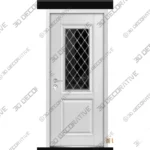 White Steel Entry Door Prehung Silk Finish Ballucio