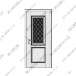 White Steel Entry Door Prehung Silk Finish Ballucio 3D Decorative