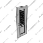 White Steel Entry Door Prehung Silk Finish Ballucio 3D Models