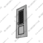 White Steel Entry Door Prehung Silk Finish Ballucio 3D SketchUp