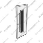 White Steel Exterior Door Nova Inox S1 Modern 3D Models