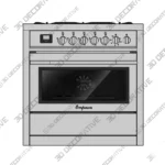36 Slide In Gas Range 5 Burner Single Oven 3D Decorative