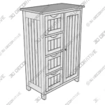 Beachcrest Home Manhattan Bathroom Floor Storage Cabinet - 3D Decorative Beachcrest Home Manhattan Bathroom Floor Storage Cabinet 3D Decorative