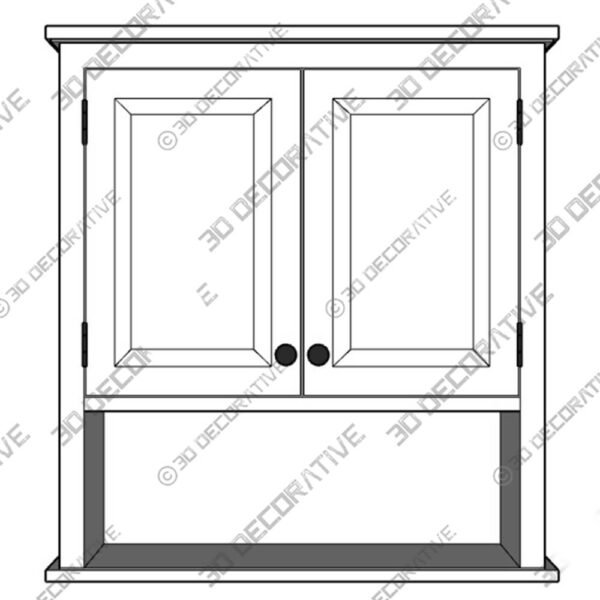 Dorset Wall Mounted Bath Storage Cabinet 3D Decorative