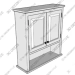 Dorset Wall Mounted Bath Storage Cabinet 3D Models