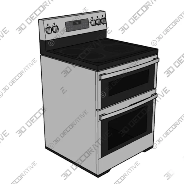 GE Profile 6.6 cu ft Smart Freestanding Electric Range 3D Decorative