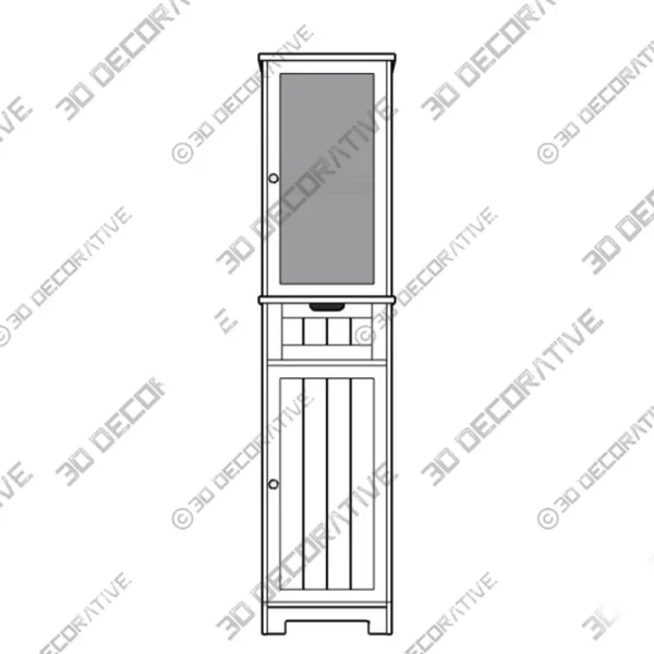 Highland Dunes Olvera Freestanding Linen Cabinet - 3D Models