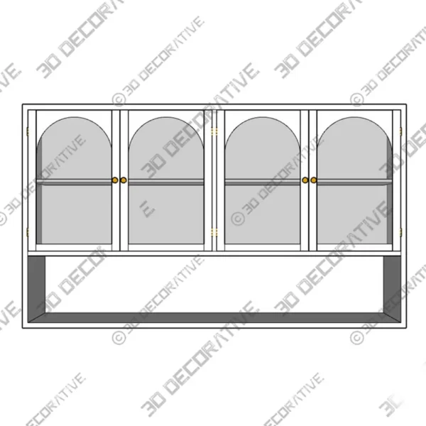 Latitude Run Four Door Glass Wall Cabinet Storage - 3D Models