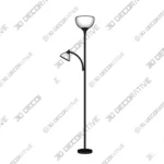 Black Torchiere Floor Lamp Mother Daughter 2 Light Fixture - 3D Models Black Torchiere Floor Lamp Mother Daughter 2 Light Fixture 3D Models