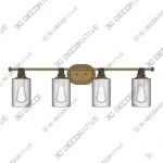 Heritage Brass Vanity Light April 4 Light Dimmable Fixture - 3D Models Heritage Brass Vanity Light April 4 Light Dimmable Fixture 3D Models
