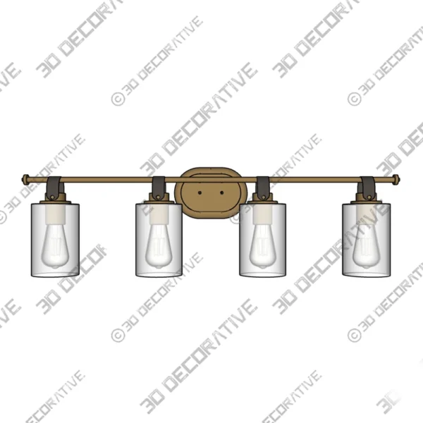 Heritage Brass Vanity Light April 4 Light Dimmable Fixture - 3D Models
