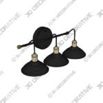 Industrial Vanity Lighting Black Gold Gooseneck Fixture - 3D Models Industrial Vanity Lighting Black Gold Gooseneck Fixture 3D Models