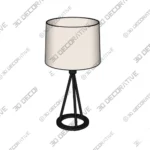 Tripod Table Lamp Black Round Base Modern Lighting - 3D Decorative Tripod Table Lamp Black Round Base Modern Lighting 3D Decorative