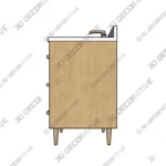 Ashbury 36 White Oak Vanity Left Sink Configuration 3D SketchUp