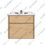 Ashbury Floating Vanity 24 White Oak Wall Mount Vanity - 3D Decorative Ashbury Floating Vanity 24 White Oak Wall Mount Vanity 3D Decorative
