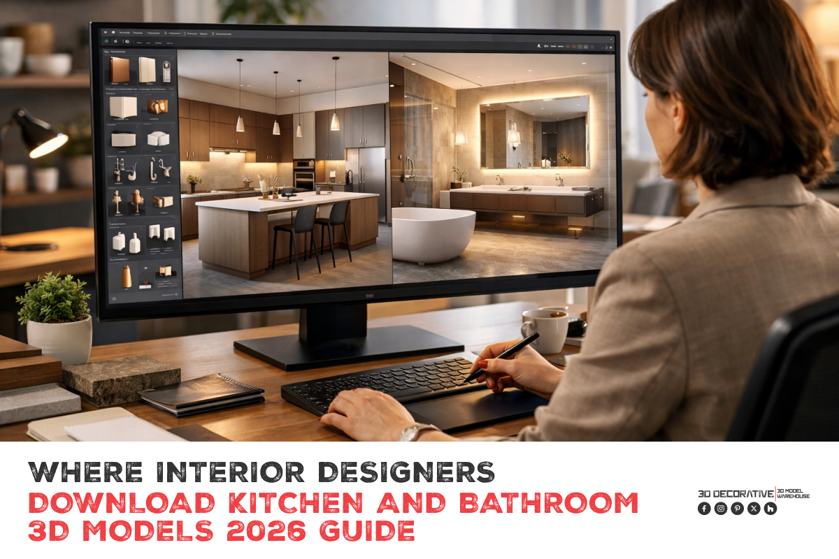 Where Interior Designers Download Kitchen and Bathroom 3D Models